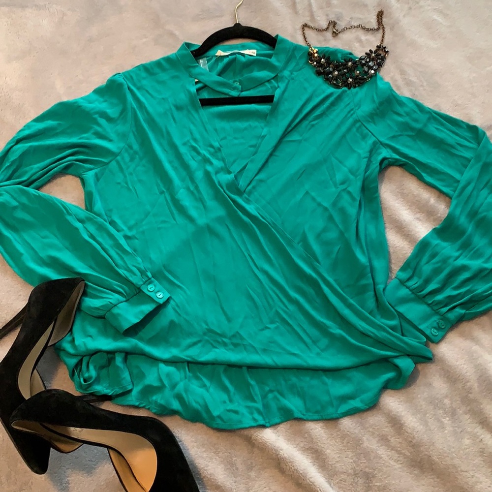 Lush Smock Button Blouse Size S